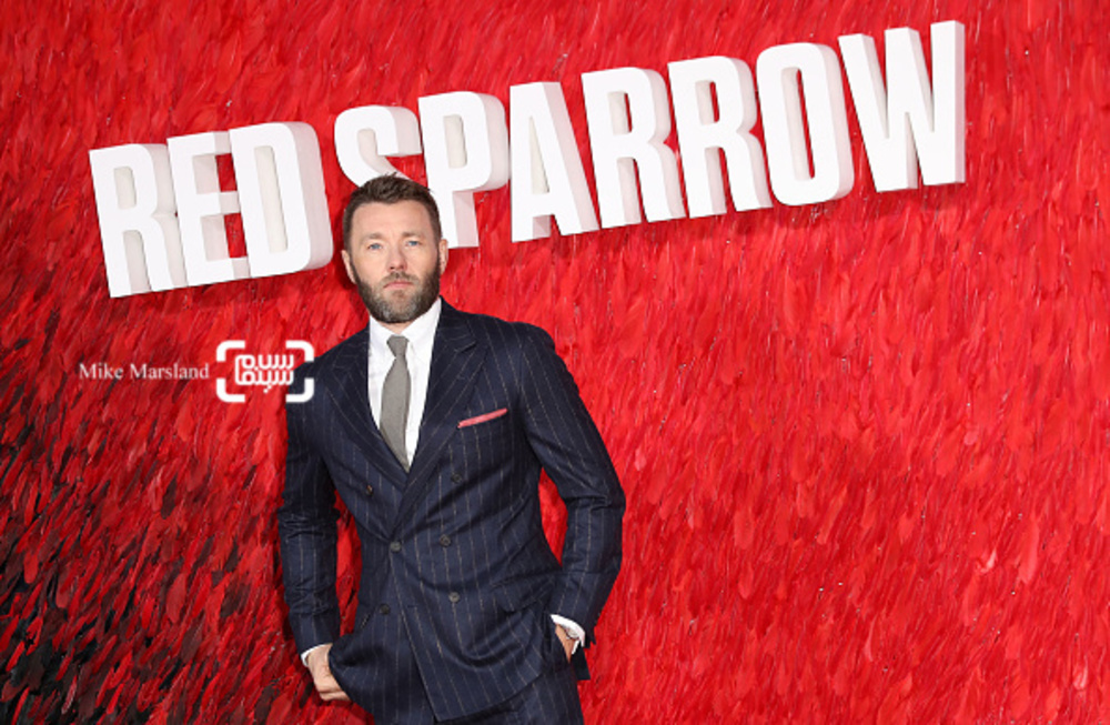 جوئل ادگورتون در فرش قرمز فیلم سینمایی «گنجشک سرخ»(Red Sparrow) در لندن